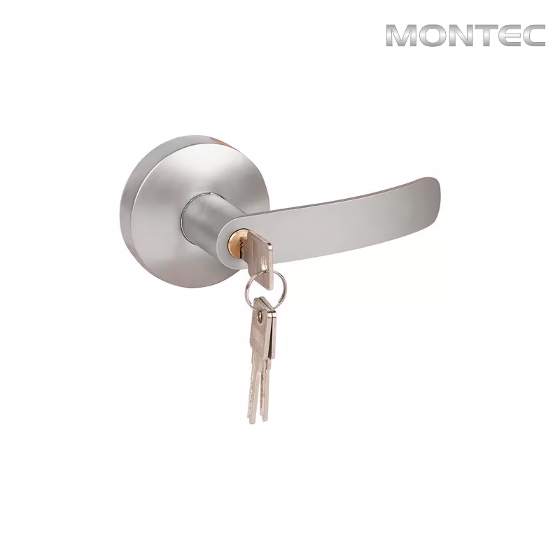 Barra Anti Pânico Push porta de 01 folha sem fechadura Preta 6 Maçaneta com Chave em Inox