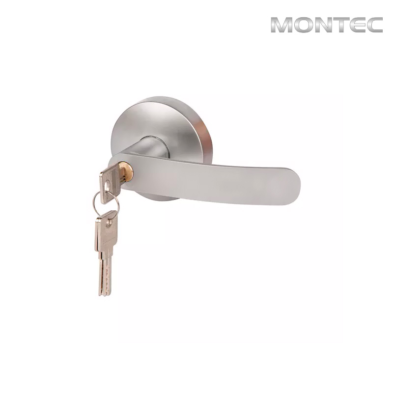 Barra Anti Pânico Push porta de 01 folha sem fechadura Preta 5 Maçaneta com Chave em Inox